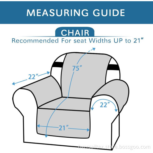 Anti-Slip Reversible Chair Cover Fit Sitting Width 21"